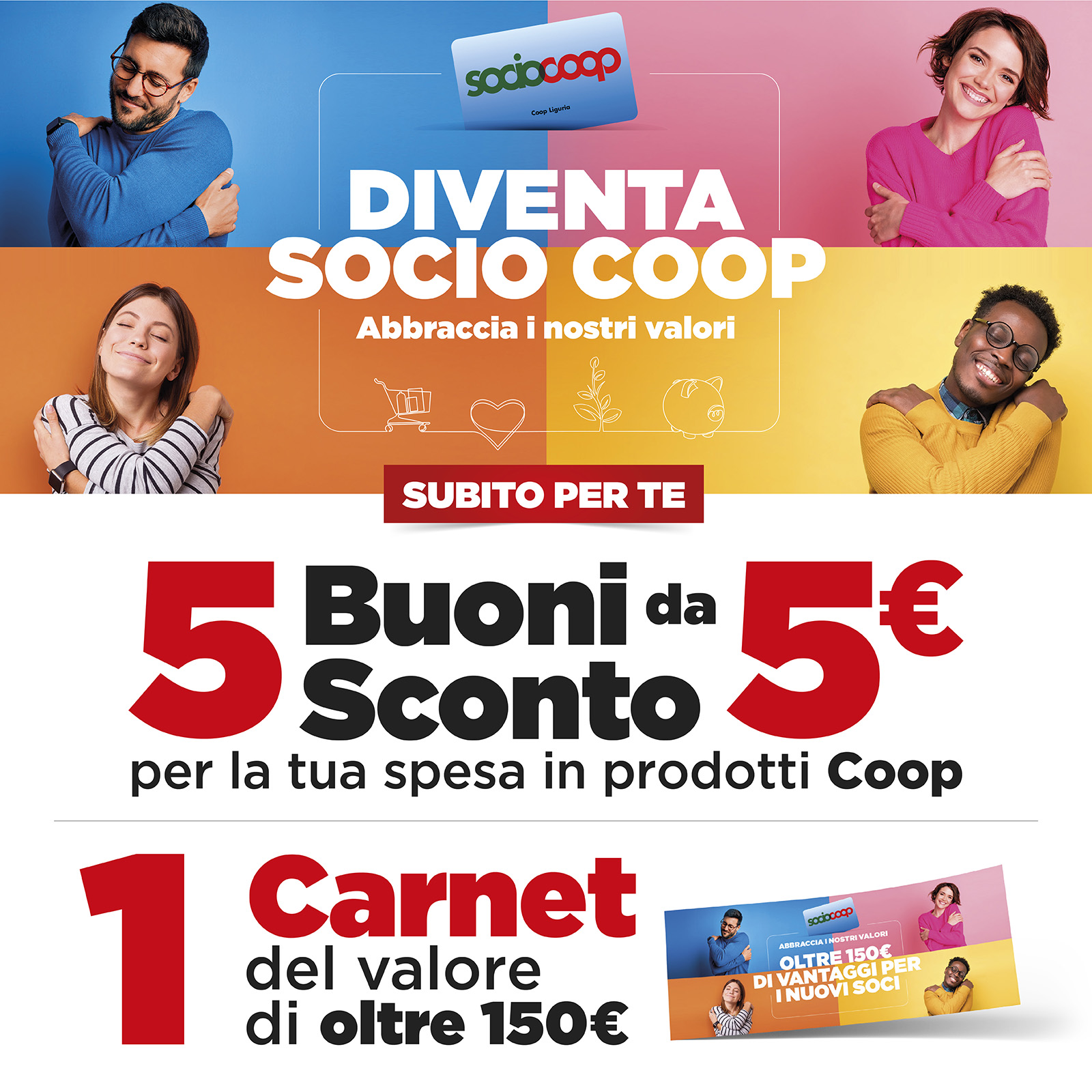 diventa socio coop abbraccia i nostri valori, ora anche online
